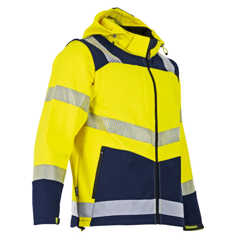 Veste Softshell HV AUTHENTIC 3 Couches VISEUR JN/Marine - M. Amovible Taille 2 LMA