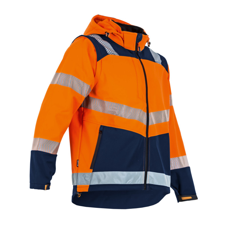 Veste Softshell HV AUTHENTIC 3 Couches CIBLE OG/Marine - M. Amovible Taille 2 LMA