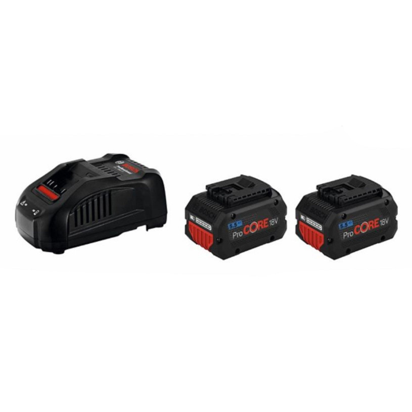 Set de 2 batteries PROCore 5,5 Ah avec chargeur GAL 1880 CV BOSCH