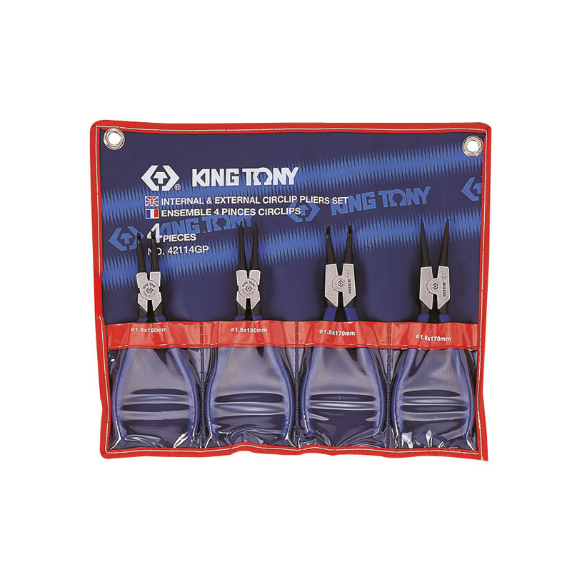Trousse de pinces Circlips - 4 pièces - KINGTONY 42114GP KING TONY
