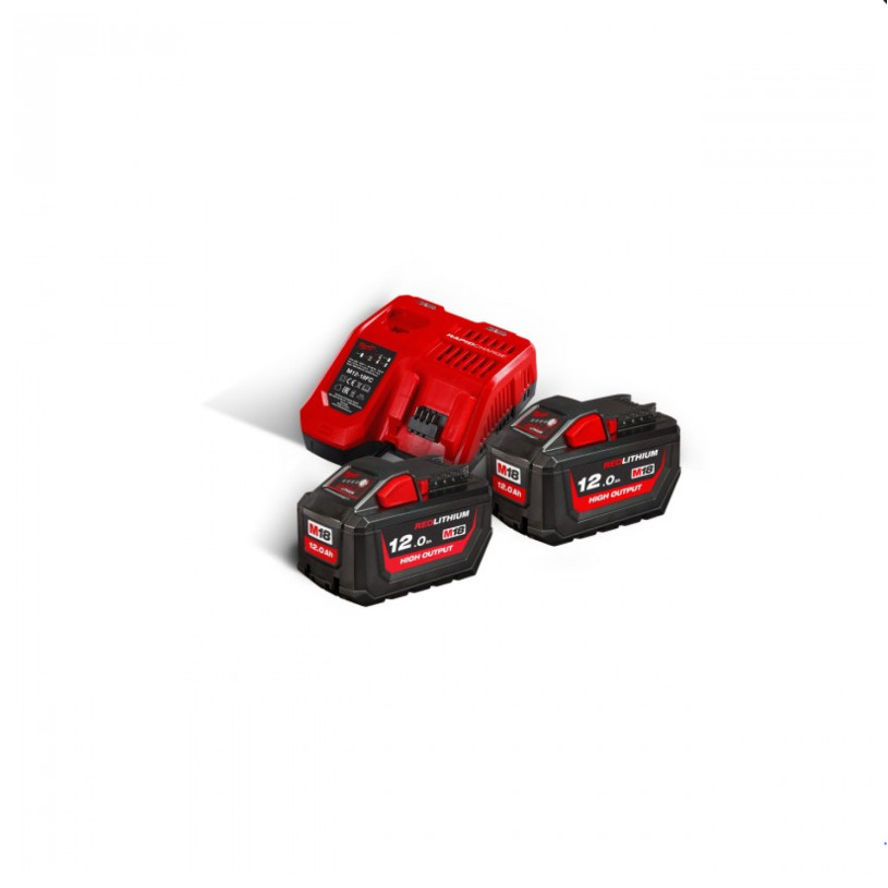 Batterie Lithium HIGH OUTPUT Milwaukee® 18 V - 12,0 Ah - Pack 2 Batteries + Chargeur - M18 NRG-112 MILWAUKEE MILW18HNRG-112