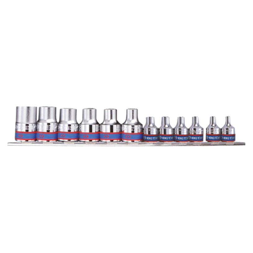 Jeu de douilles 3/8" et 1/2" TORX® sur rail - Kingtony 7113PR KING TONY