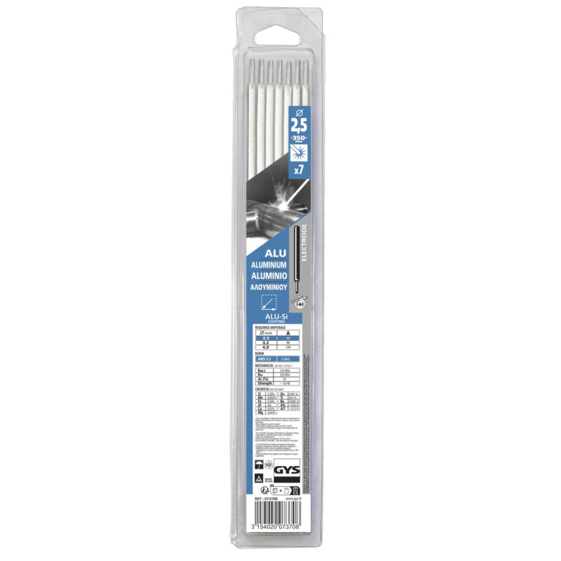 Electrode Enrobée (MMA) Aluminium AlSi5 - Etui 5 Pièces - Ø 2,5X350 GYS
