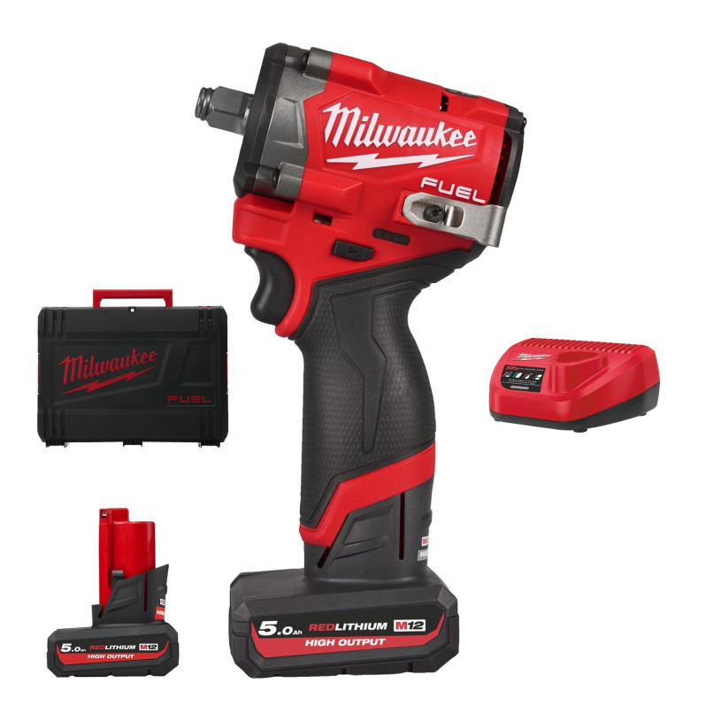 Boulonneuse Choc Milwaukee® 12 V ½" - 542 Nm - 2 Batteries 12V/5,0Ah + Chargeur + HD Box - M12 FCIWF12G3-502X MILWAUKEE MILW12FCIWF12G3-50