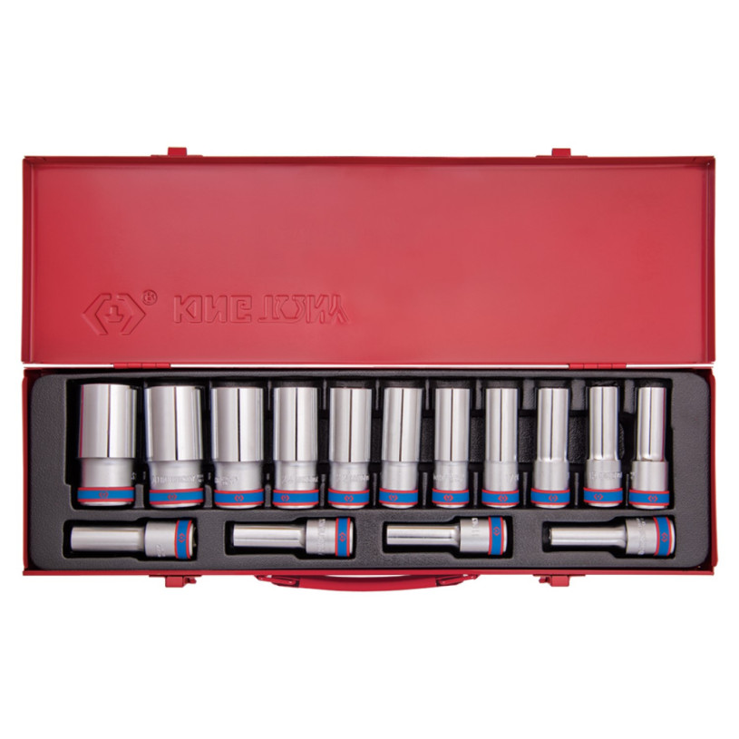 Coffret de douilles longues métriques 1/2 - 15 pièces - KINGTONY 4 KING TONY