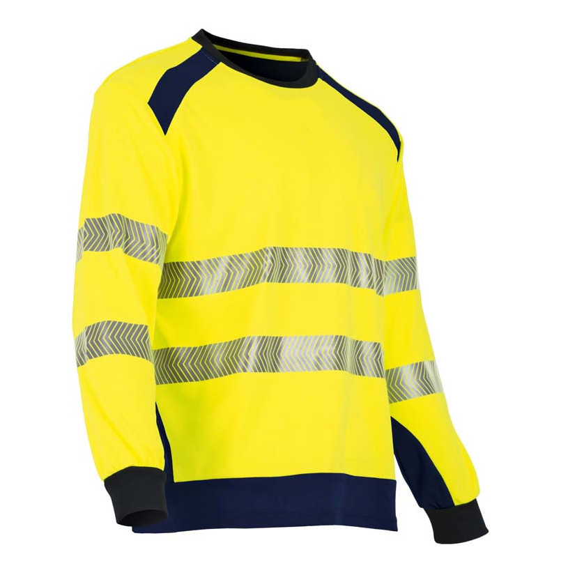 Tee-Shirt HV AUTHENTIC M. Longue CLARTE Jaune/Marine Taille S LMA