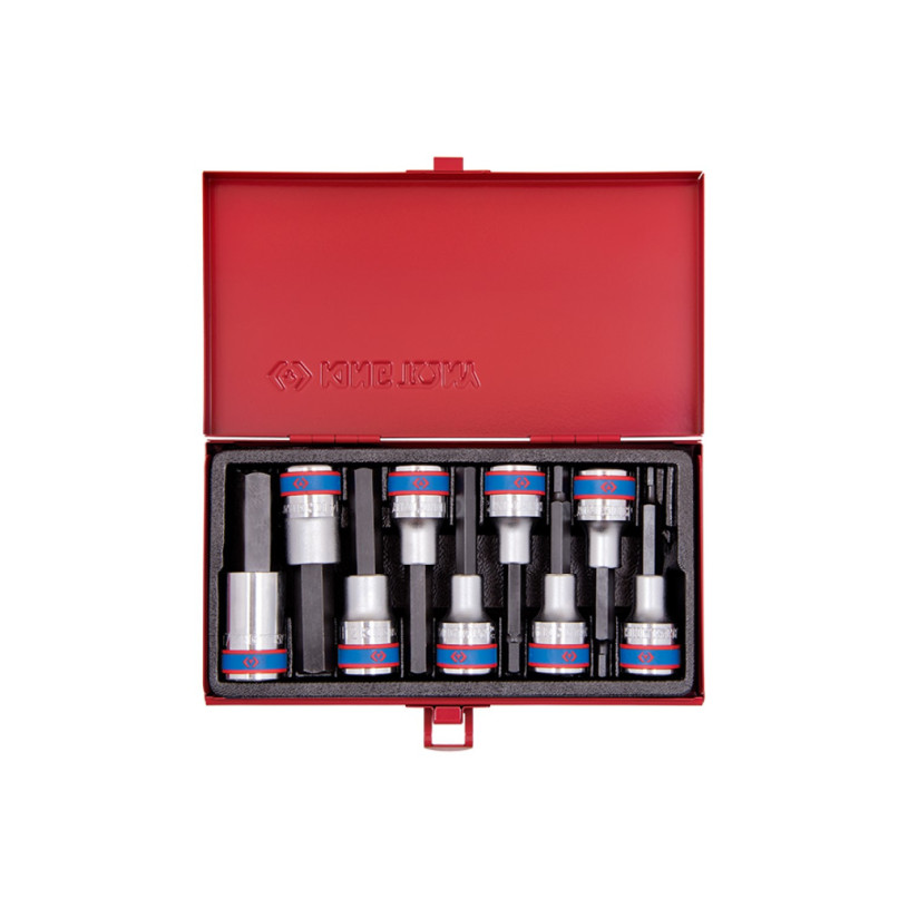 Coffret de douilles longues 1/2 6 Pans - 9 pièces - KINGTONY 4120P KING TONY