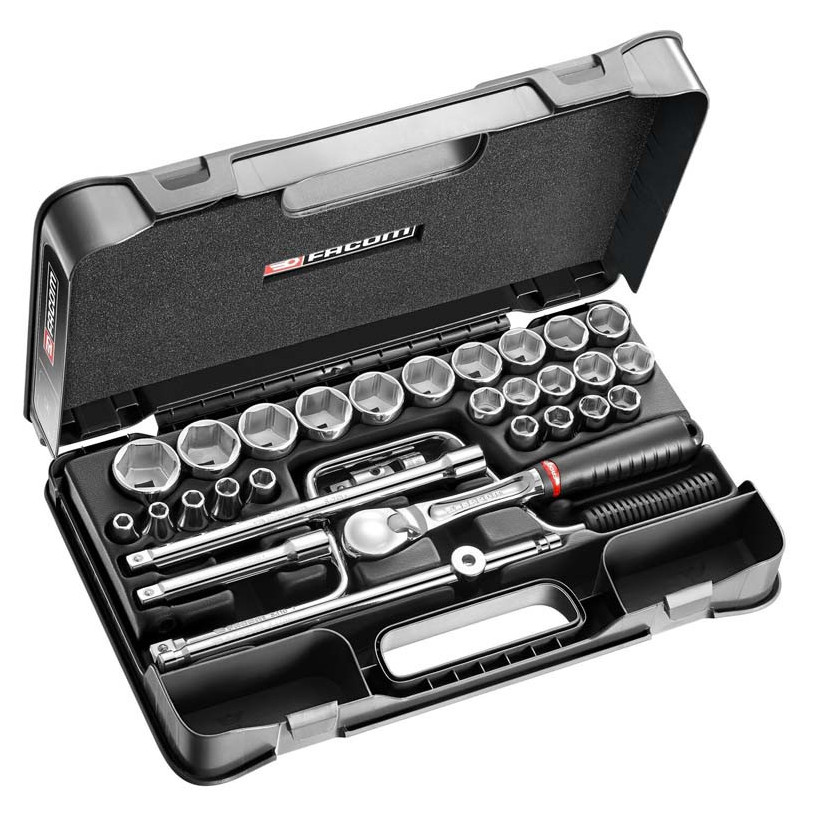 > Coffret douil 1/2' 6p mm sl.161 30pc - Facom SL.161-5P6 FACOM