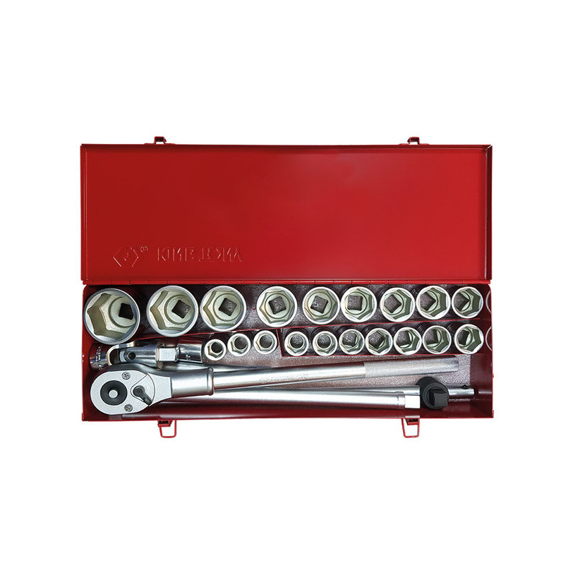 Coffret Cliquet/Douille ¾" 6 Pans - Coffret Métal 25 Pcs - King Tony KING TONY