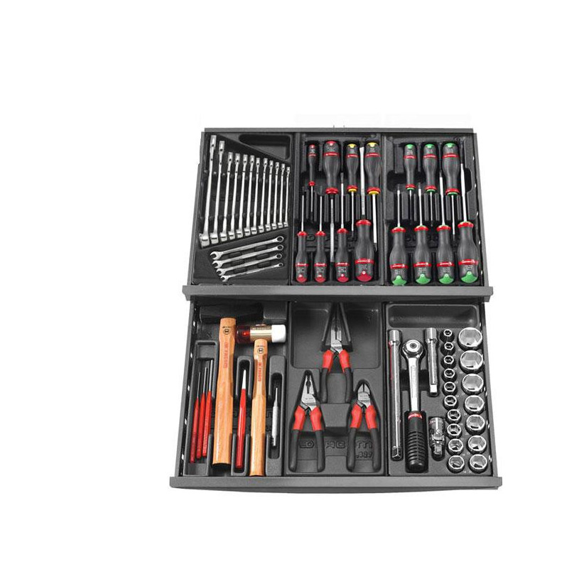Composition Outillage pour Servante d'Atelier et Coffre de Chantier - 69 Outils - 6 Modules Thermoformés - FACOM CM.69PF FACOM