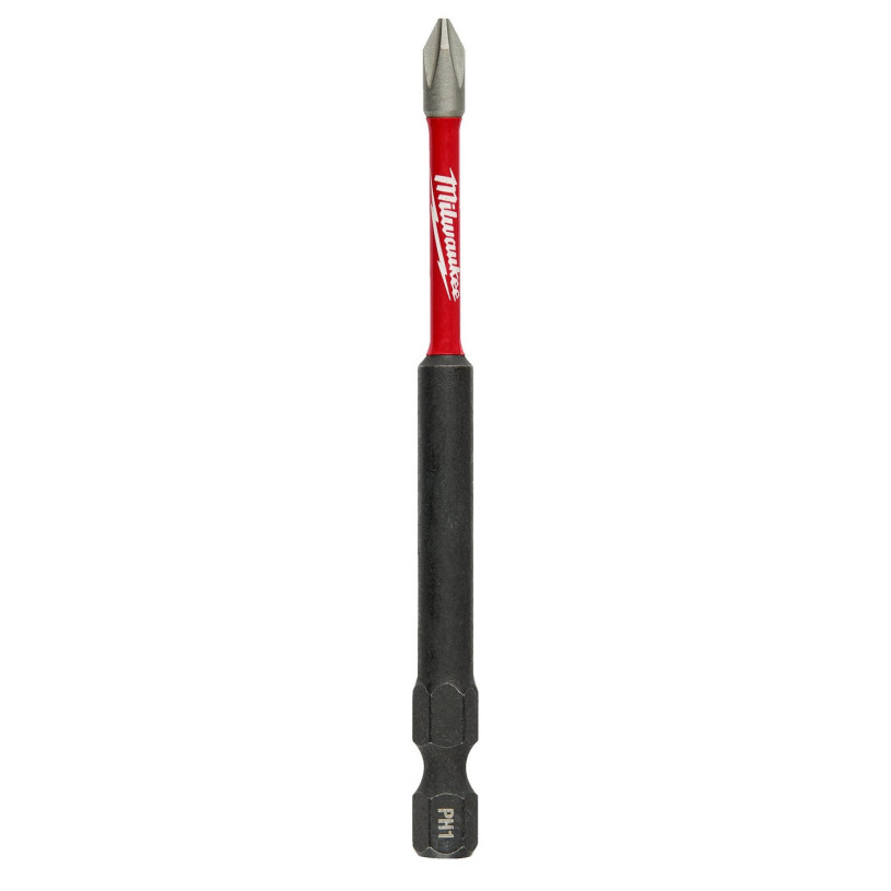 Embout de Vissage Hex ¼" Visseuse Choc Milwaukee® Empreinte Philips - Ph 1 - Longueur 90 MM MILWAUKEE