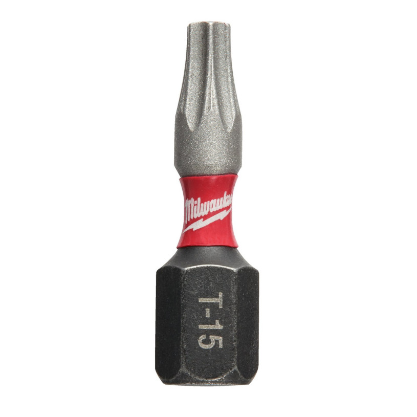 Embout de Vissage Hex ¼" Visseuse Choc Milwaukee® Empreinte Torx - T 15 - Longueur 25 MM - 2 Pièces MILWAUKEE