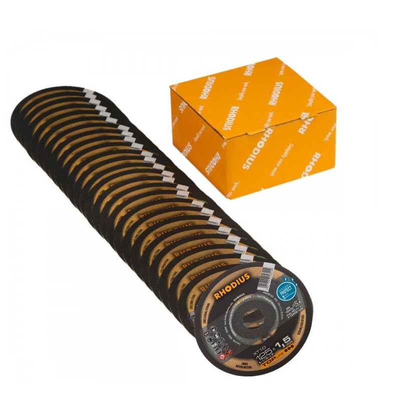 Disque à Tronçonner Plat Meuleuses Ø125 - XT10 TOPLine® - Epaisseur 1,5 - Acier/Inox RHODIUS