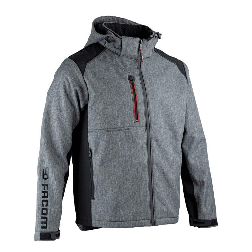 Veste Softshell TRIAL Bicolore Capuche Amovible Waterproof - FACOM Taille 2 FACOM FTRIALT2
