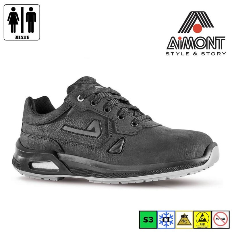 Basket Basse S3 CI SRC ESD VIGOREX® Cuir Nubuck HYDROGEN - Taille 41 Aimont CHAUSHYDROGEN41
