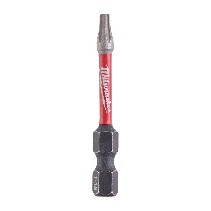 Embout de Vissage Hex ¼" Visseuse Choc Milwaukee® Empreinte Torx - T 15 - Longueur 50 MM MILWAUKEE EMBOTXMW4932451286