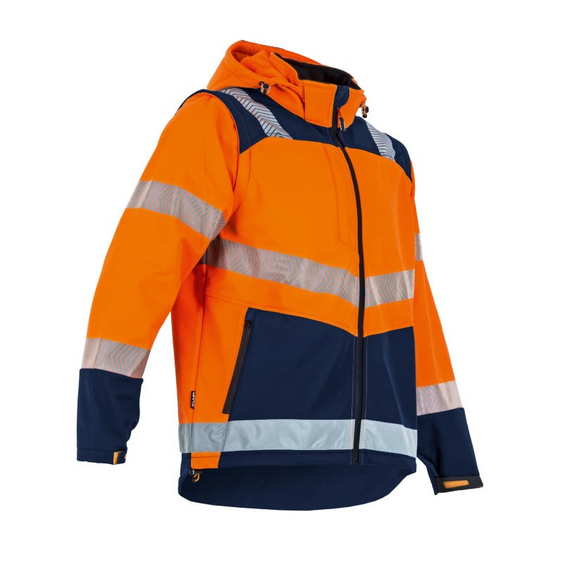 Veste Softshell HV AUTHENTIC 3 Couches CIBLE OG/Marine - M. Amovible Taille 2 LMA