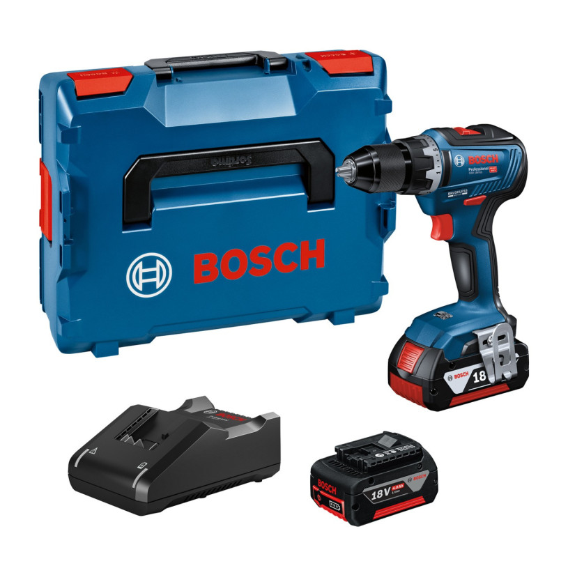 Perceuse Visseuse Bosch® 18 V Mandrin 13MM - 55 Nm + L-Boxx - 2 Batteries 18V/4Ah + Chargeur - GSR 18V-55 BOSCH BOSCHGSR18V-55-402