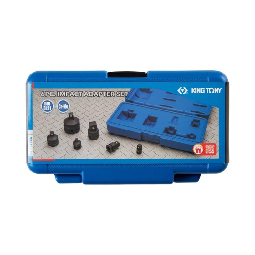 Coffret 6 Adaptateurs CHOC King Tony® - 3 Réducteurs/3 Augmentateurs - ¾"=>½" ½"=>3/8" 3/8"=>¼"//½"=>¾" 3/8"=>½" ¼"=>3/8" (786P06) KING TONY