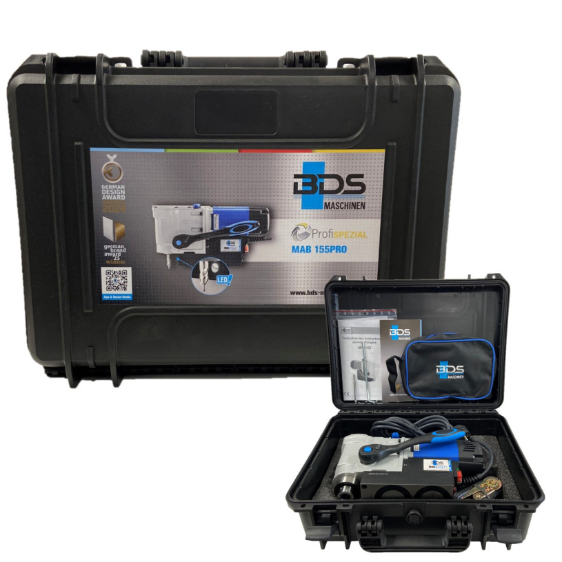 Perceuse Magnétique Filaire BDS® MAB 155 - Mandrin Keyless - Fraise Weldon 19 : Ø 35MM Maxi BDS