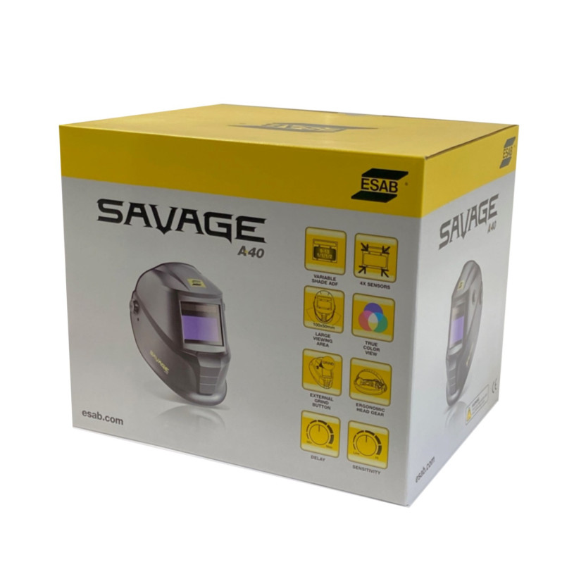 Cagoule de soudage Savage A40 noire - Meulage Teinte 4 - Soudage 9/13 ESAB