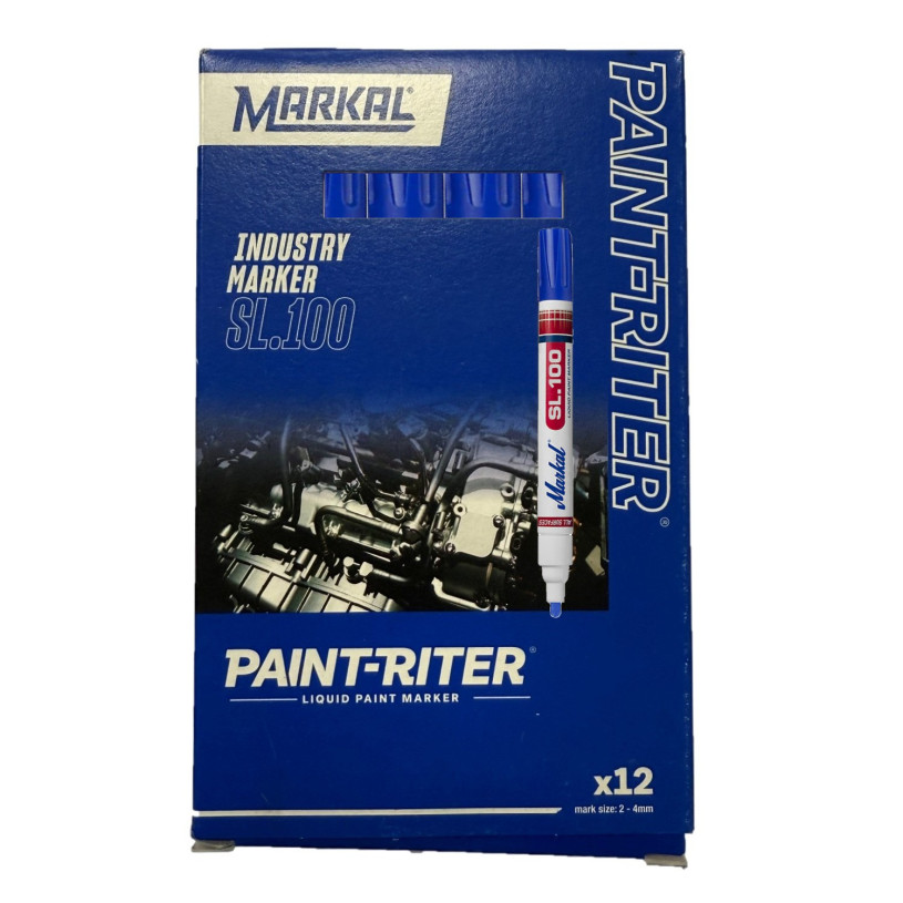 12 Marqueurs Peinture Indélébile Toutes Surfaces MARKAL® SL.100 - Mine 3MM - BLEU MARKAL MARQPSL100BLEU