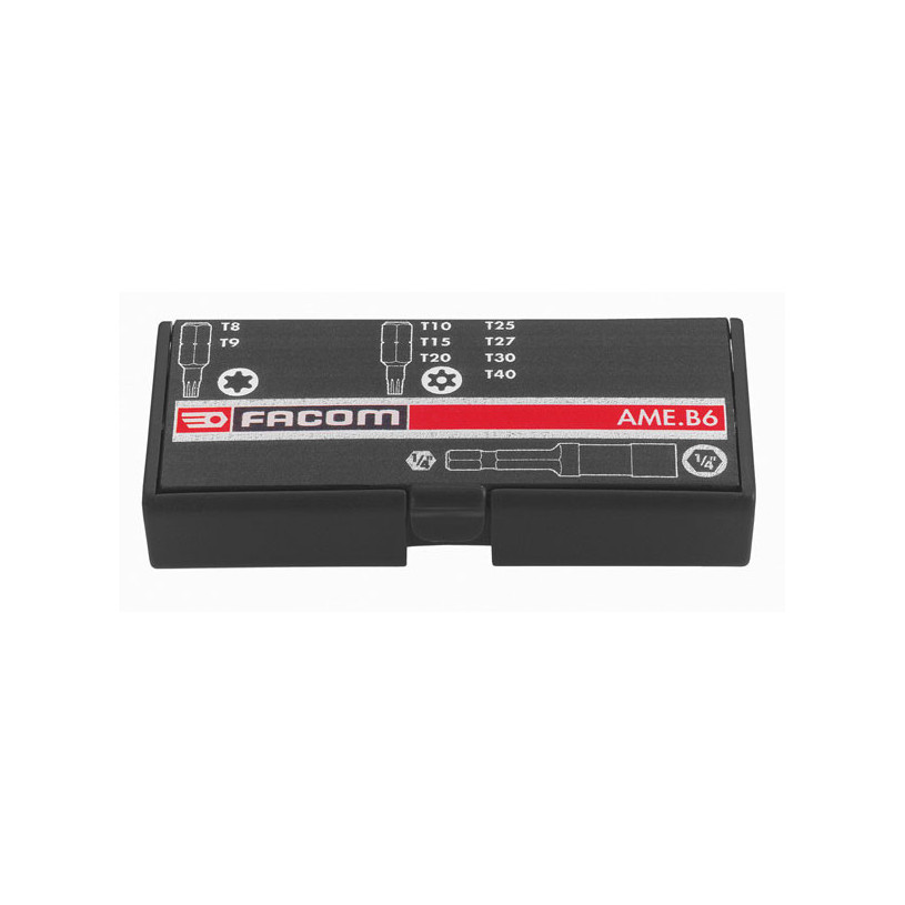 Jeux de 9 embouts de vissage High Perf' + porte-embouts - Facom AME.B6 FACOM