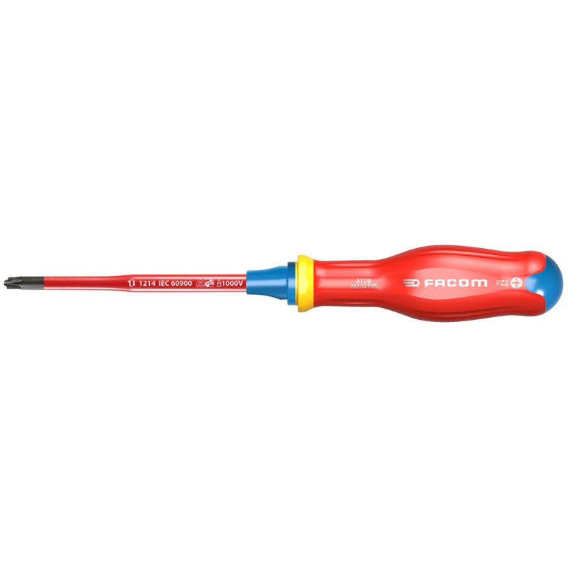 Tournevis BORNEO® Lame Isolée Pozi® 1 000 Volts FACOM PROTWIST® - Pz2 - Lame 125MM - ATDB2X125TVE FACOM FATDB2X125TVE