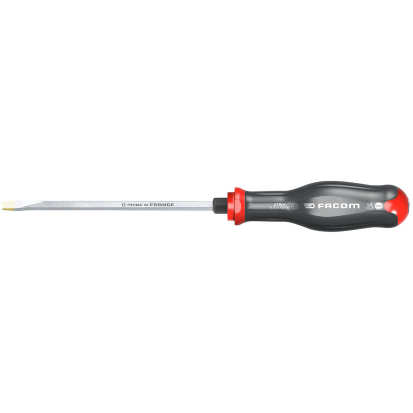 Tournevis Plat Lame Héxagonale Traversante + Ecrou FACOM PROTWIST® - Fente 10,0X1,6 - Lame 175MM - ATWH10X175CK FACOM