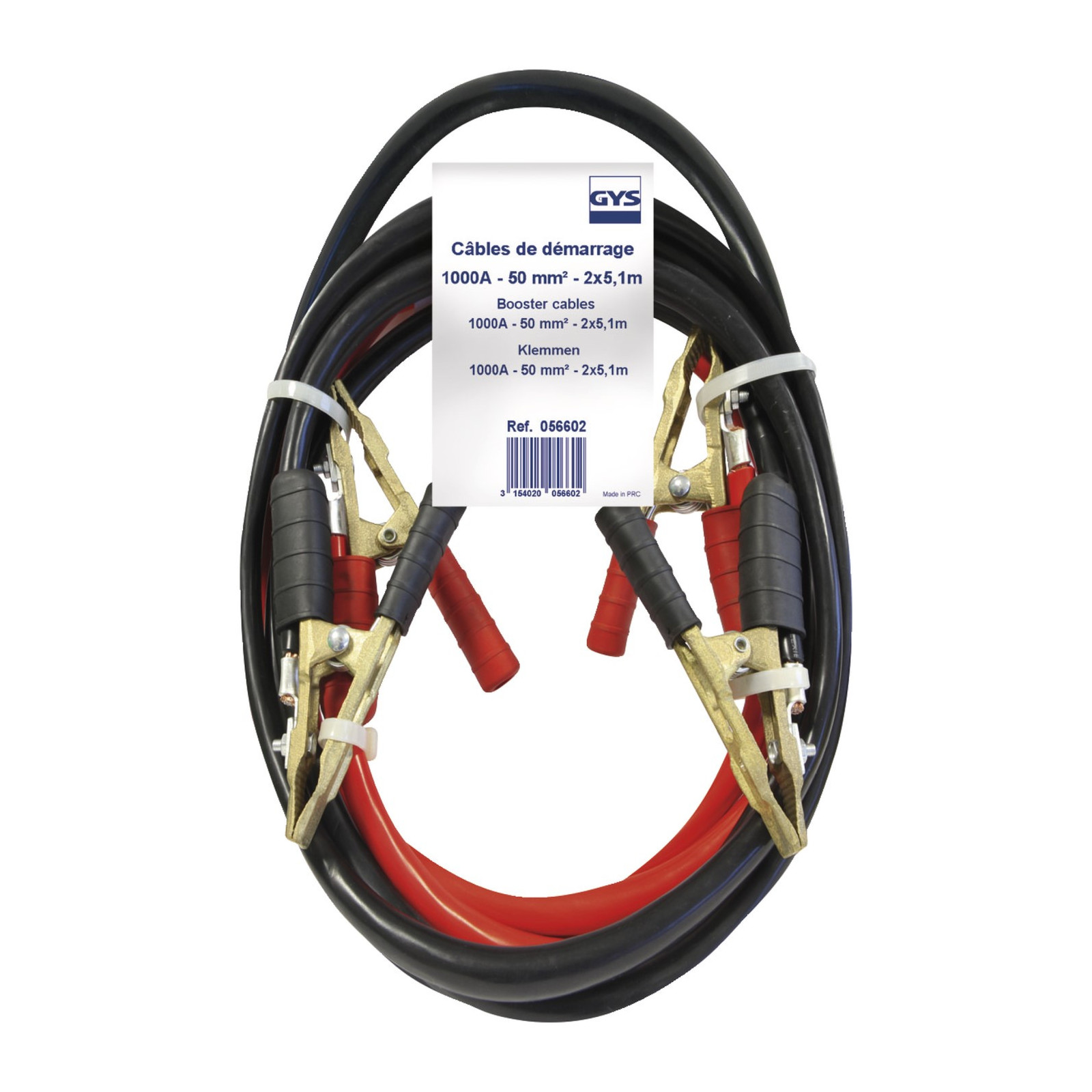 Câbles de Démarrage Longueur 5 ML - Pinces LAITON - 50 MM² - 1000 A Câbles de Démarrage Longueur 5 ML - Pinces LAITON - 50 MM² - 1000 A