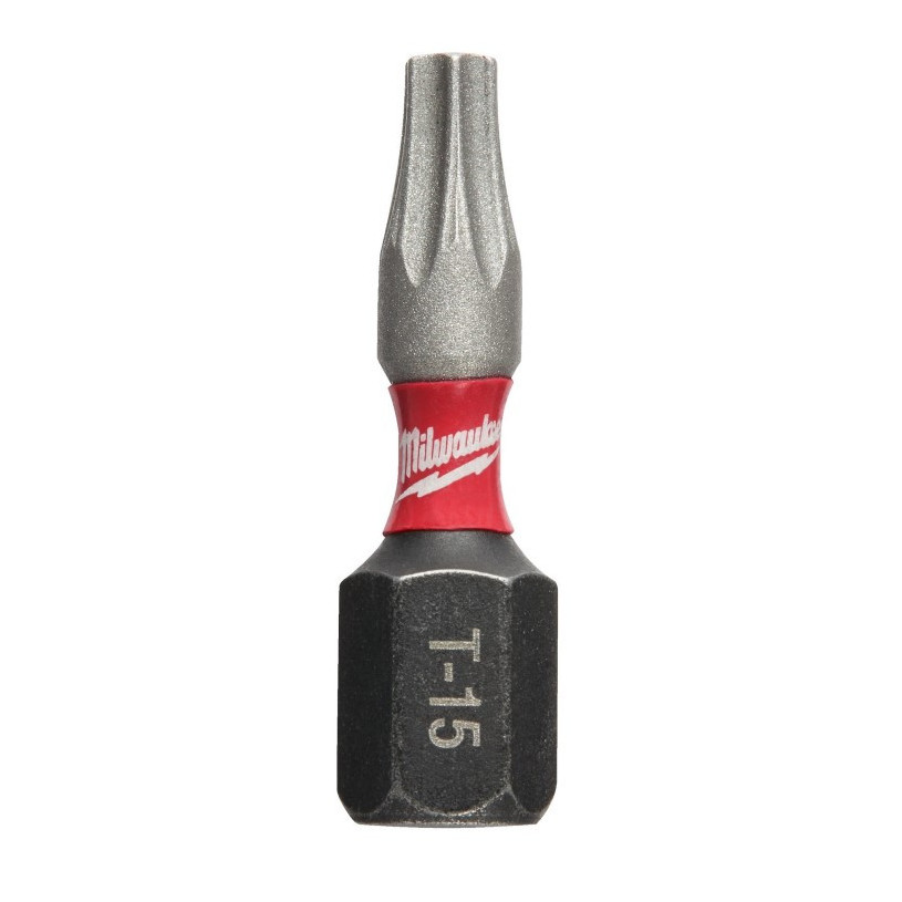 Embout de Vissage Hex ¼" Visseuse Choc Milwaukee® Empreinte Torx - T 15 - Longueur 25 MM - 2 Pièces MILWAUKEE