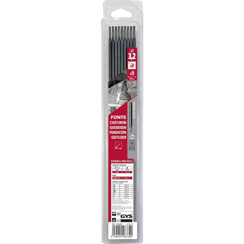 Electrode Rutile Fonte - 0,3Kg (9 Pcs) - Ø3.2X350 GYS ELECSFON3209