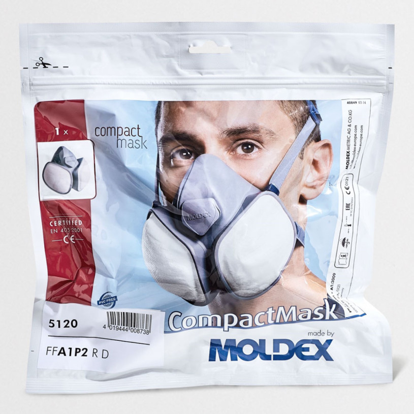 1/2 Masque Filtres Intégrés Gaz/Particule MOLDEX CompactMask®FFA1P2RD