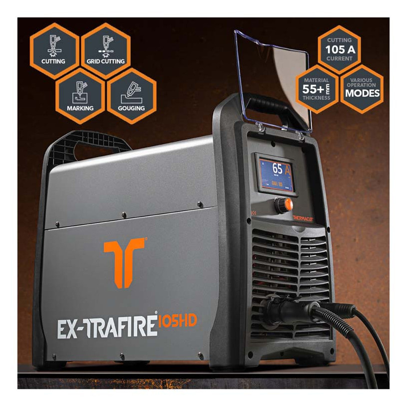 Poste Plasma Inverter 105A TMT - EX-TRAFIRE® 105HD + STARTER Kit - Triphasé - Coupe Franche : 35 MM - Séparation : 50 MM THERMACUT