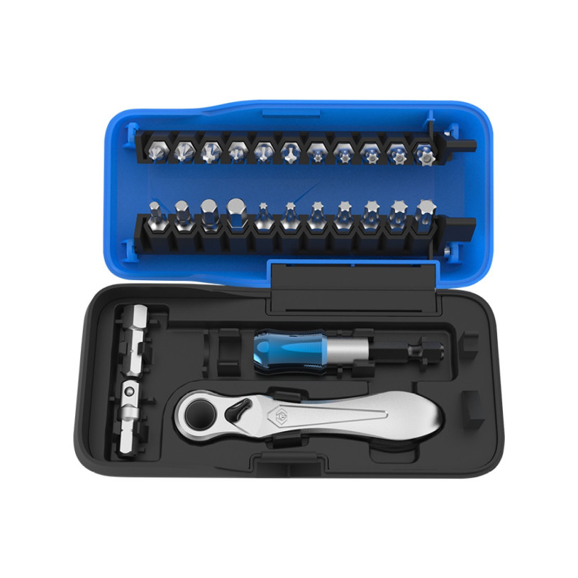 Coffret Cliquet/Embout ¼'' (Plat/PH/PZ/Tx/Hx) - 26 Pièces KING TONY