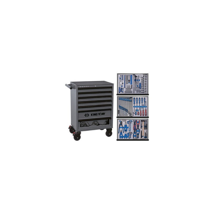 SERVANTE 7 TIROIRS Equipée KING TONY® - 179 Pièces - P409A004MREG KING TONY