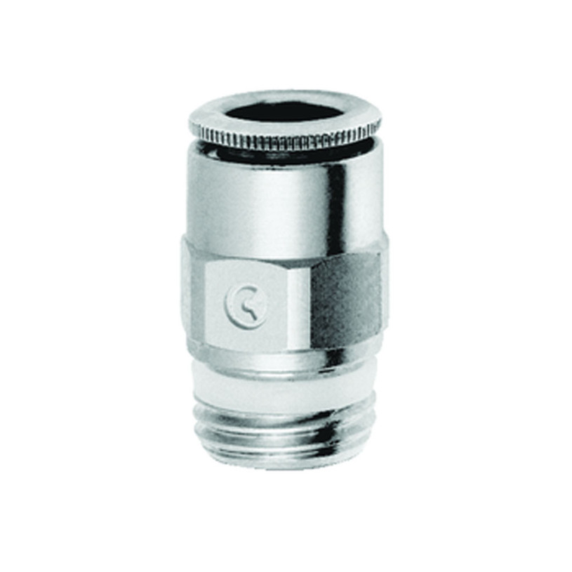 Raccord Instantané Laiton Nickelé Droit - Tuyau Ø14 Extérieur - G3/8" Mâle CAMOZZI