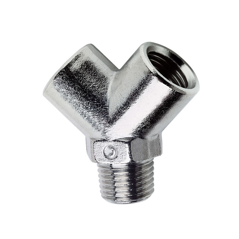 Raccord Y male femelle femelle - laiton nickelé 1/2 PROMECA