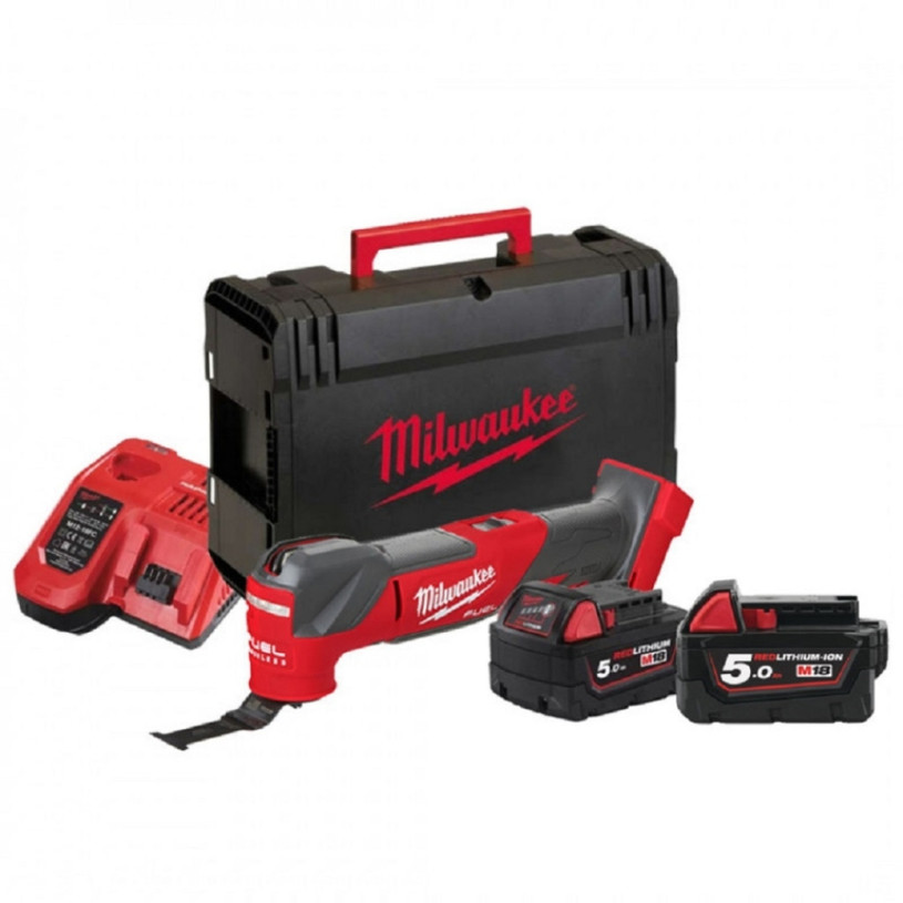 Multi-Tools Milwaukee® 18 V - 10 000>20 000 OCS/Min + HD Box - 2 Batteries 18V/5,0Ah + Chargeur - M18 FMT-502X MILWAUKEE MILW18FMT-502X