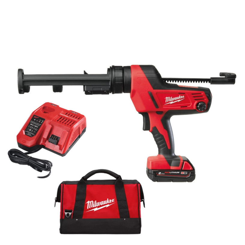 Pistolet Colle Milwaukee® 12 V - Cartouche 310ML - 1 Batterie 2,0Ah + Chargeur + Sac Transport - M12 PCG310C-201B MILWAUKEE MILW18PCG310C-201B