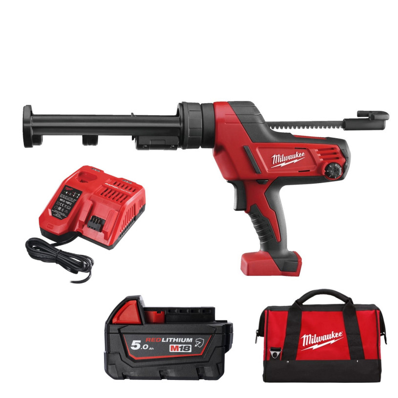 Pistolet Colle Milwaukee® 18 V - Cartouche 310ML - 1 Batterie 5,0Ah + Chargeur + Sac Transport - C18 PCG310C-501B MILWAUKEE MILW18PCG310C-501B