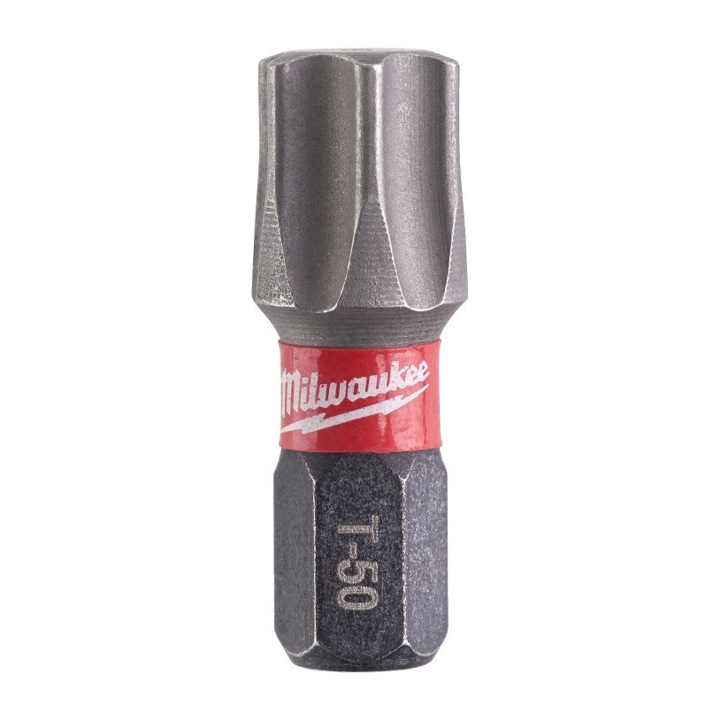 Embout de Vissage Hex ¼" Visseuse Choc Milwaukee® Empreinte Torx - T 50 - Longueur 25 MM - 2 Pièces MILWAUKEE