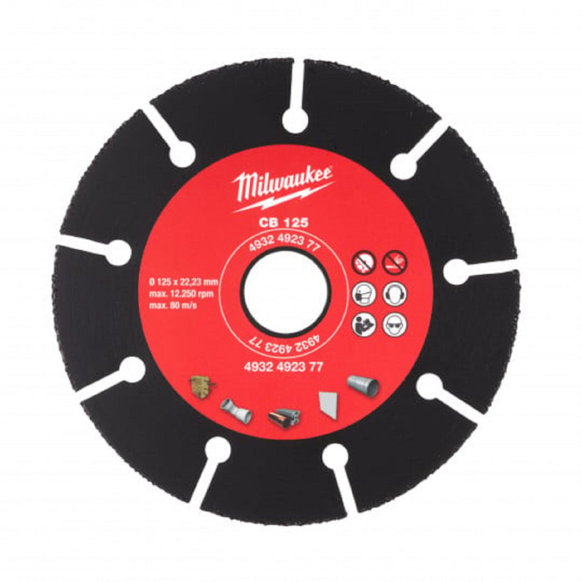 Disque Carbure Matériaux Tendres Milwaukee® Carbide Blade - Ø 125 - 9 Segmants - Bois/Placo/Siporex/PVC (4932492377) MILWAUKEE