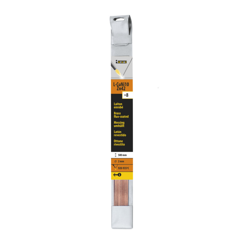 Brasure Enrobée Laiton - Baguette 500MM Ø 2MM - Etui 8 Pièces GYS