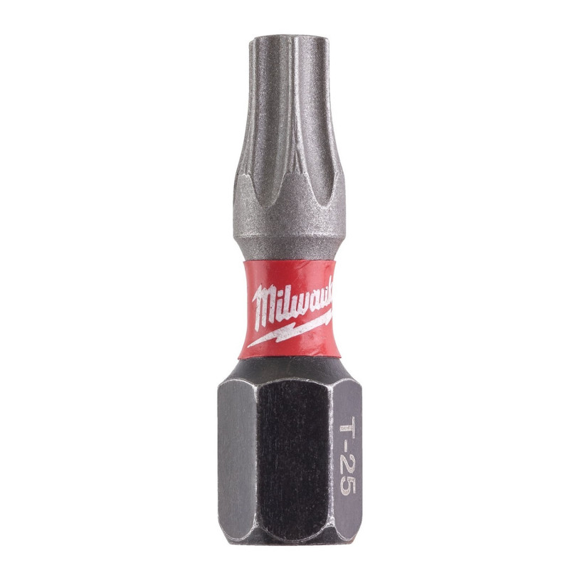 Embout de Vissage Hex ¼" Visseuse Choc Milwaukee® Empreinte Torx - T 25 - Longueur 25 MM - 2 Pièces MILWAUKEE